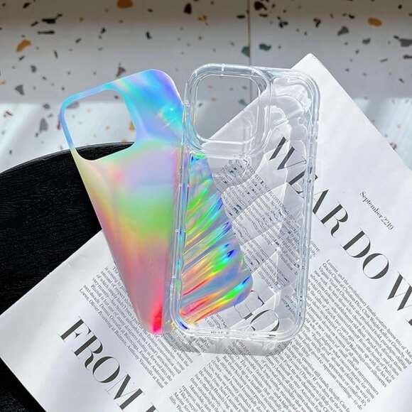 Water Ripple Patten Compatible for iPhone 14 Case Clear Glitter, 6.1“ - Picture 2 of 7